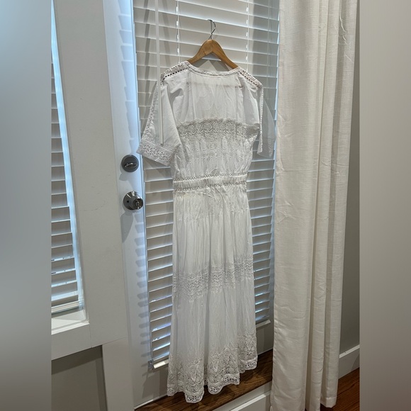 NWT LoveShackFancy Beth White Lace Maxi Dress - Picture 8 of 11